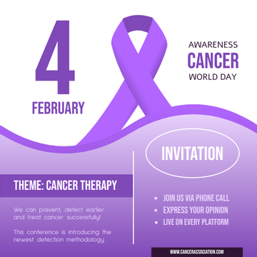 Editable invitations template:World Cancer Day Conference Invitation