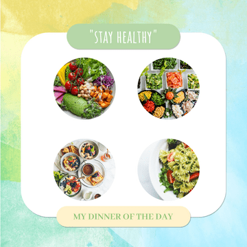 Instagram Post template: Healthy Food Collage Instagram Post (Created by InfoART's  marker)