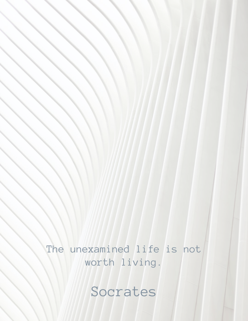 Quote template: The unexamined life is not worth living. - Socrates (Created by Visual Paradigm Online's Quote maker)