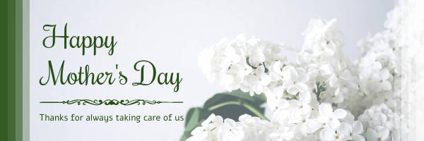 Editable emailheaders template:Green And White Floral Happy Mother's Day Email Twitter