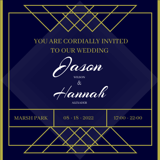 Invitation template: Art Deco Wedding Invitation (Created by Visual Paradigm Online's Invitation maker)