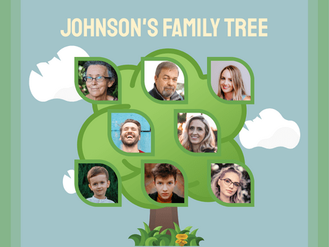 Family Tree template: Cartoon Family Tree (Created by InfoART's  marker)