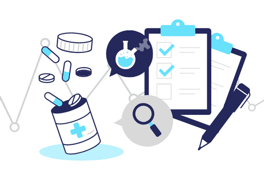 Healthcare Illustration template: Medical Research (Created by InfoART's  marker)