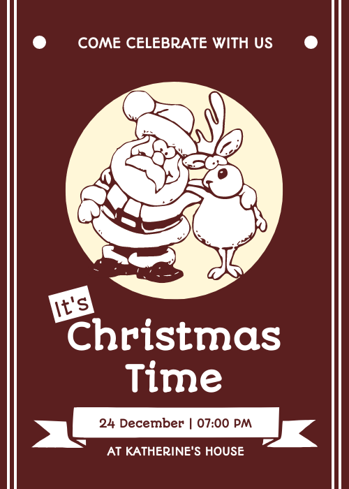 Invitation template: Cute Illustrated Christmas Gathering Invitation (Created by Visual Paradigm Online's Invitation maker)