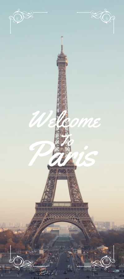 Rack Card template: Travelling To Paris Rack Card (Created by Visual Paradigm Online's Rack Card maker)