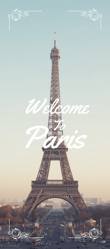 Rack Card template: Travelling To Paris Rack Card (Created by Visual Paradigm Online's Rack Card maker)