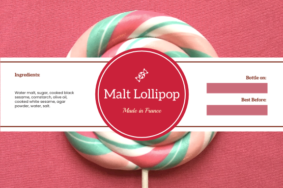 Label template: Malt Lollipop Label (Created by InfoART's Label maker)