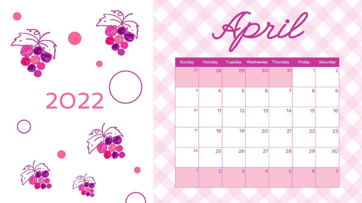 Calendar template: Fruity Picnic Calendar (Created by Visual Paradigm Online's Calendar maker)