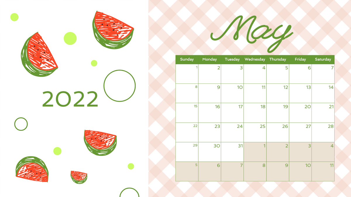 Calendar template: Fruity Picnic Calendar (Created by Visual Paradigm Online's Calendar maker)
