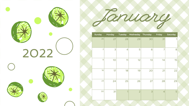 Calendar template: Fruity Picnic Calendar (Created by InfoART's  marker)