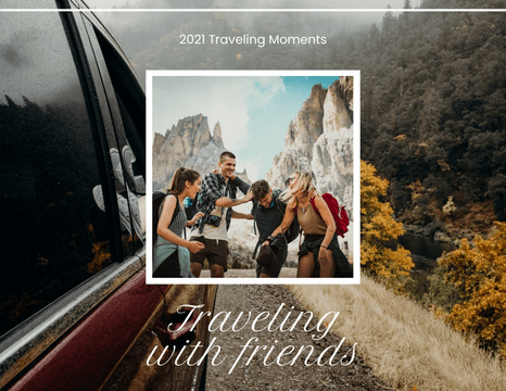 旅行照相簿 模板。 Travel With Friends Photo Book (由 Visual Paradigm Online 的旅行照相簿軟件製作)