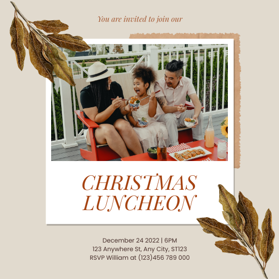 Invitation template: Christmas Luncheon Invitation (Created by Visual Paradigm Online's Invitation maker)