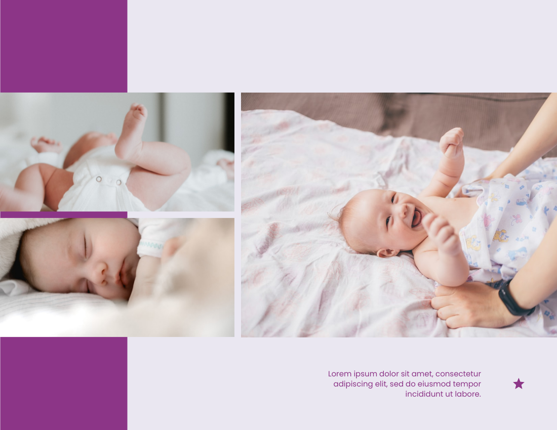 家庭照片簿 模板。New Born Baby Family Photo Book (由 Visual Paradigm Online 的家庭照片簿软件制作)
