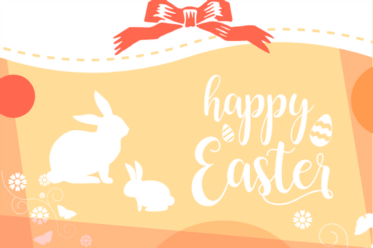 Editable greetingcards template:Happy Easter Rabbit Greeting Card 2