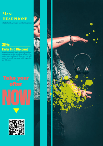Poster template: Headphone Promotion Poster (Created by Visual Paradigm Online's Poster maker)