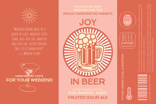 Label template: Handcrafted Beer Label (Created by InfoART's  marker)