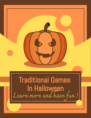 小册子 模板。Traditional Games In Halloween (由 Visual Paradigm Online 的小册子软件制作)