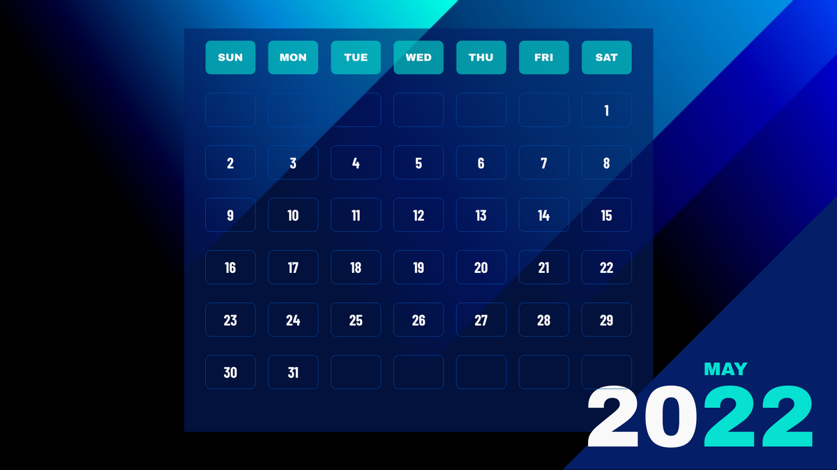 Calendar 模板。 Calendar 2022 (由 Visual Paradigm Online 的Calendar軟件製作)