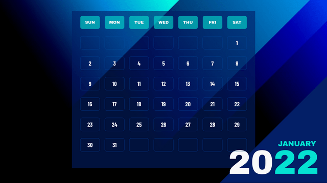 Calendar template: Calendar 2022 (Created by InfoART's  marker)