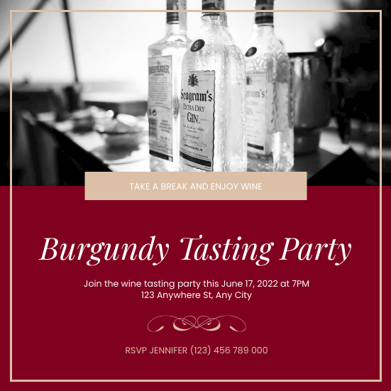 Burgundy Tasting Party Invitation