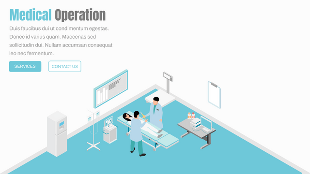 Isometric Diagrams template: Medical Operation Room Banner (Created by Visual Paradigm Online's Isometric Diagrams maker)