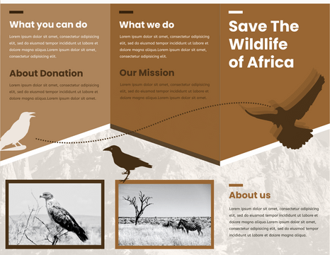 Brochure template: Save The Wildlife Brochure (Created by Visual Paradigm Online's Brochure maker)