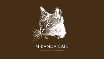 Business Card template: Brown Cat Silhouette Cafe Business Card (Created by Visual Paradigm Online's Business Card maker)