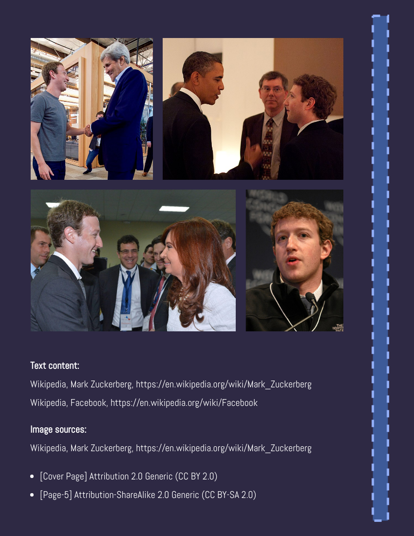 Biography template: Mark Elliot Zuckerberg Biography (Created by Visual Paradigm Online's Biography maker)