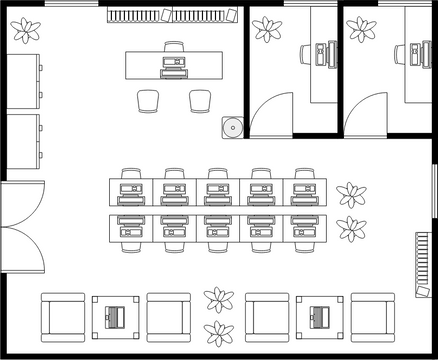 Floor Plan template: Small Office Floor Plan For Business (Created by Visual Paradigm Online's Floor Plan maker)