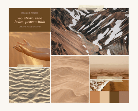 Mood Board template: Sun, Sand And Me Mood Board (Created by Visual Paradigm Online's Mood Board maker)