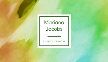Green And Yellow Watercolor Business Card