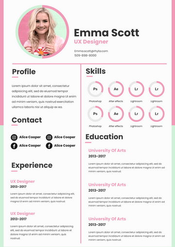 Resume template: Pastel Resume (Created by Visual Paradigm Online's Resume maker)