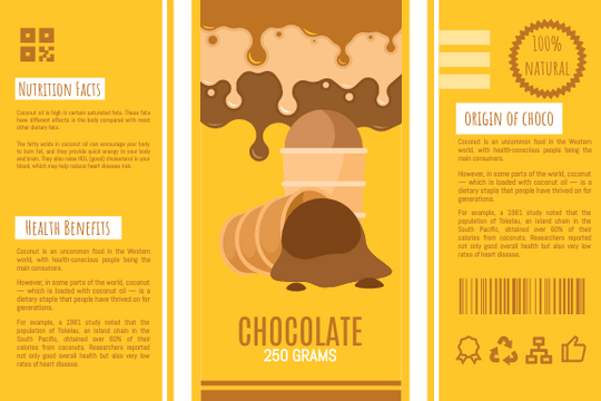 Label template: Chocolate Bread Spread Label (Created by Visual Paradigm Online's Label maker)