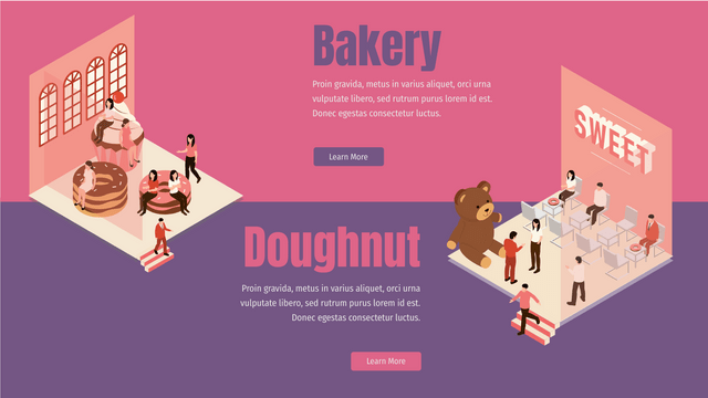 Isometric Diagrams template: Bakery Doughnut Store (Created by Visual Paradigm Online's Isometric Diagrams maker)