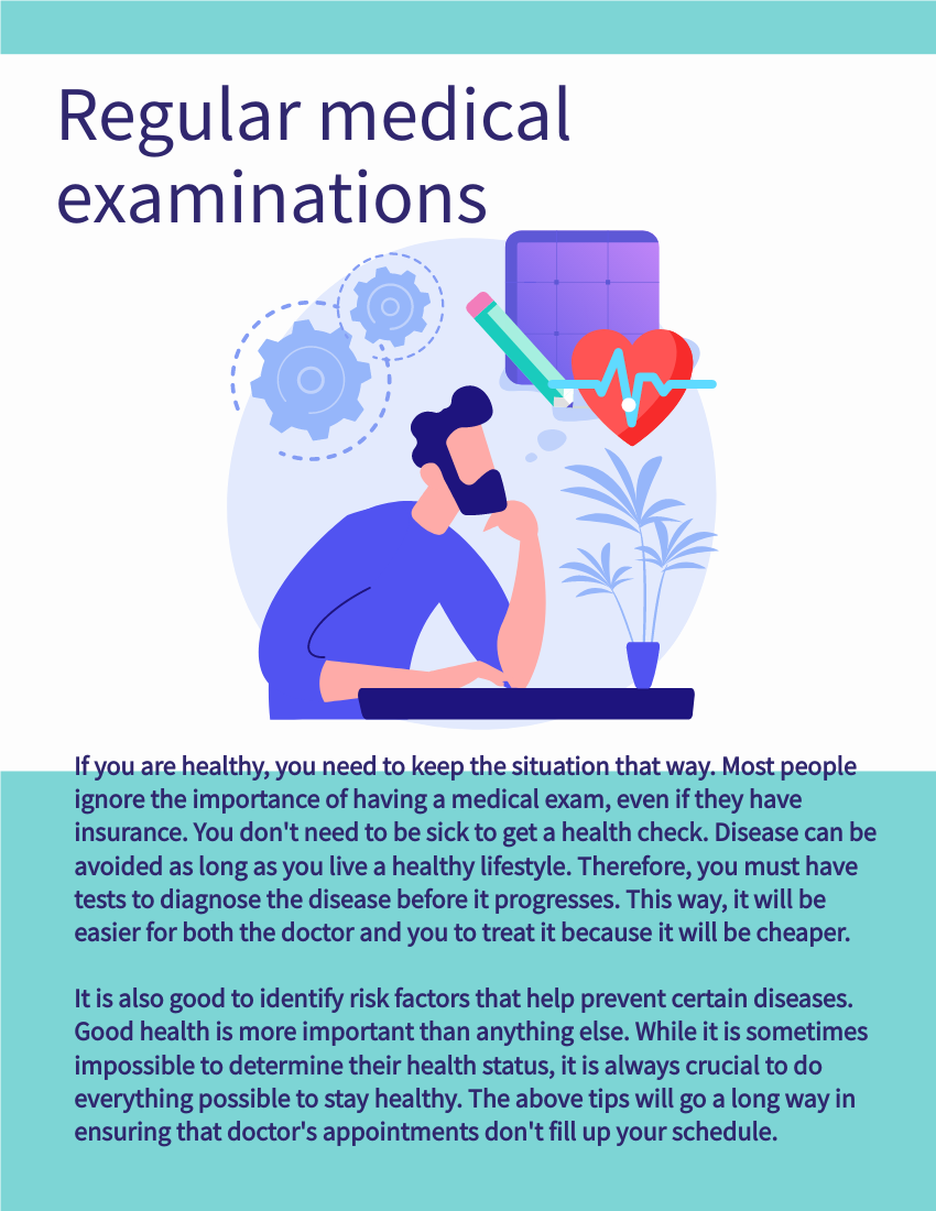 小册子 模板。6 Basic Health Rules Everyone Should Know (由 Visual Paradigm Online 的小册子软件制作)