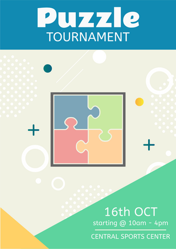 Poster template: Puzzle Tournament Poster (Created by Visual Paradigm Online's Poster maker)