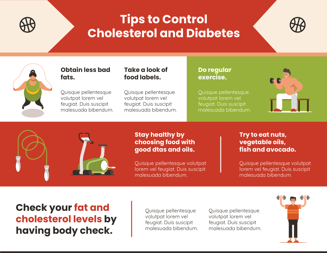 Tips to Control Cholesterol and Diabetes Infographic