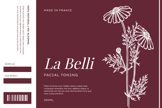 Editable labels template:Floral Illustration Body Care Product Label