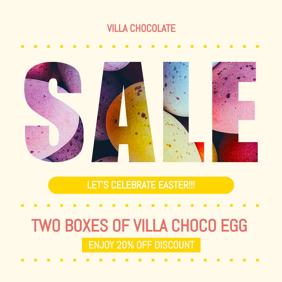 Instagram Post template: Easter Chocolate Sales Instagram Post (Created by Visual Paradigm Online's Instagram Post maker)