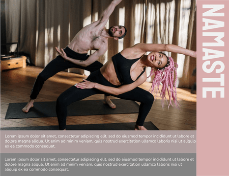 Editable brochures template:Namaste Yoga Brochure