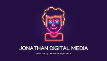 Purple Neon Portrait Digital Media Business Card