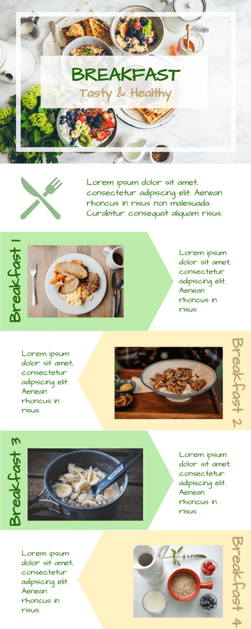 Healthy Breakfast Meal Set Infographic