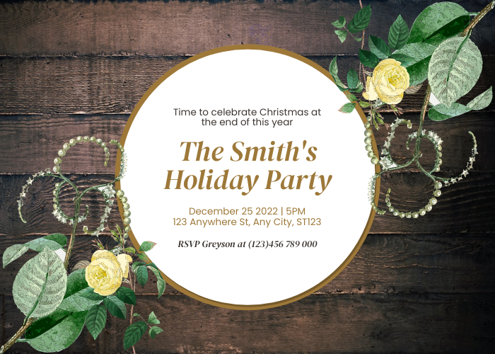 Invitation template: Flower Family Christmas Holiday Party Invitation (Created by Visual Paradigm Online's Invitation maker)