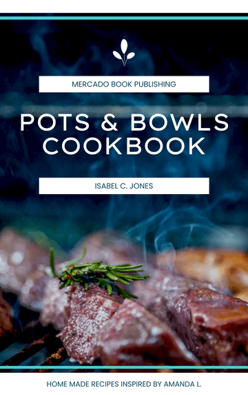 Editable bookcovers template:Pots & Bowls Cook Book Book Cover
