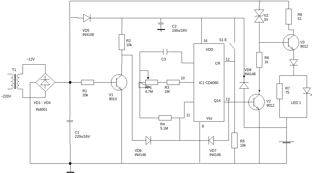 定時充電器 (Circuit Diagram Example)