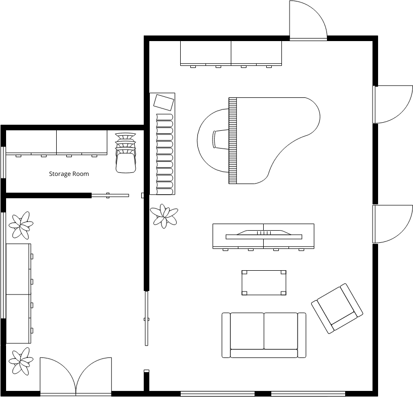 Living Room Floor Plan With Entrance