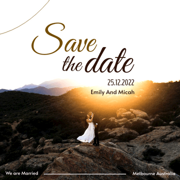 Invitation template: Save The Date Brown Marriage Invitation  (Created by Visual Paradigm Online's Invitation maker)