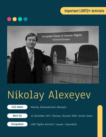 Biography template: Nikolay Alexeyev Biography (Created by Visual Paradigm Online's Biography maker)