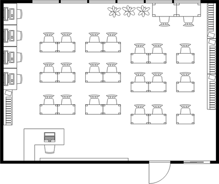 座位表 模板。教室座位图平面图 (由 Visual Paradigm Online 的座位表软件制作)