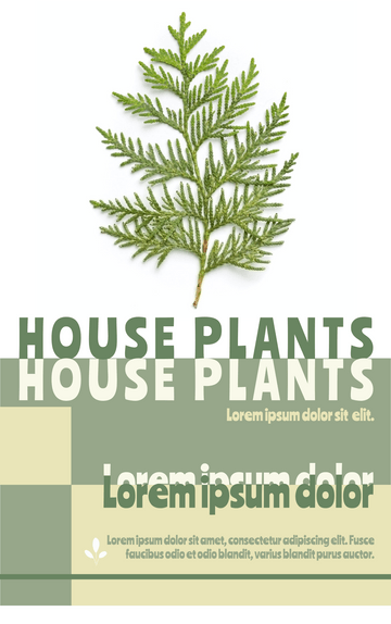Editable bookcovers template:House Plants Green Book Cover